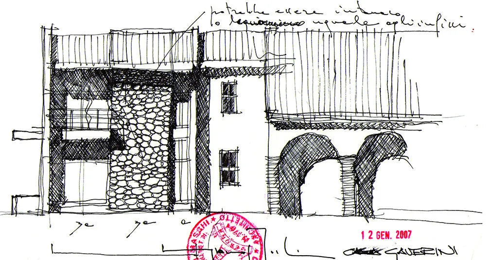Schizzo progetto architettonico