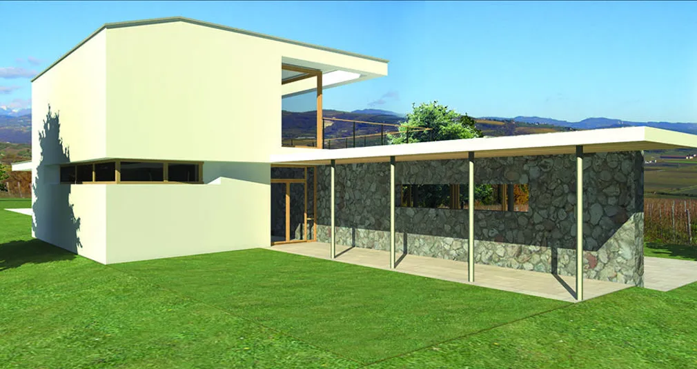 Rendering per progetto casa unifamiliare