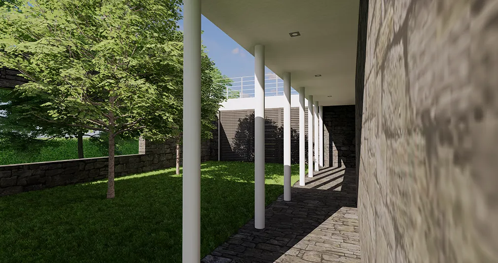 Progetto casa con tre corti