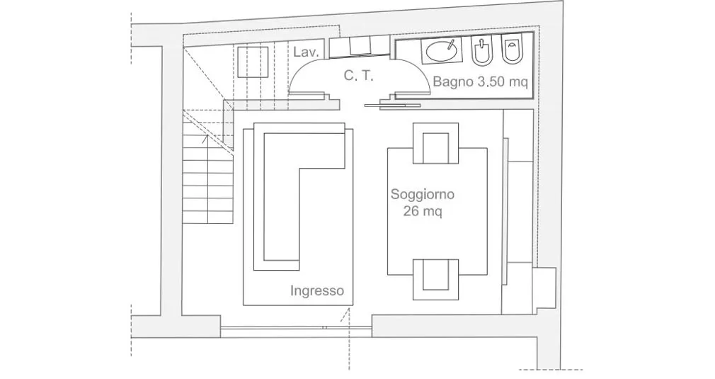 Pianta rustico piano terra
