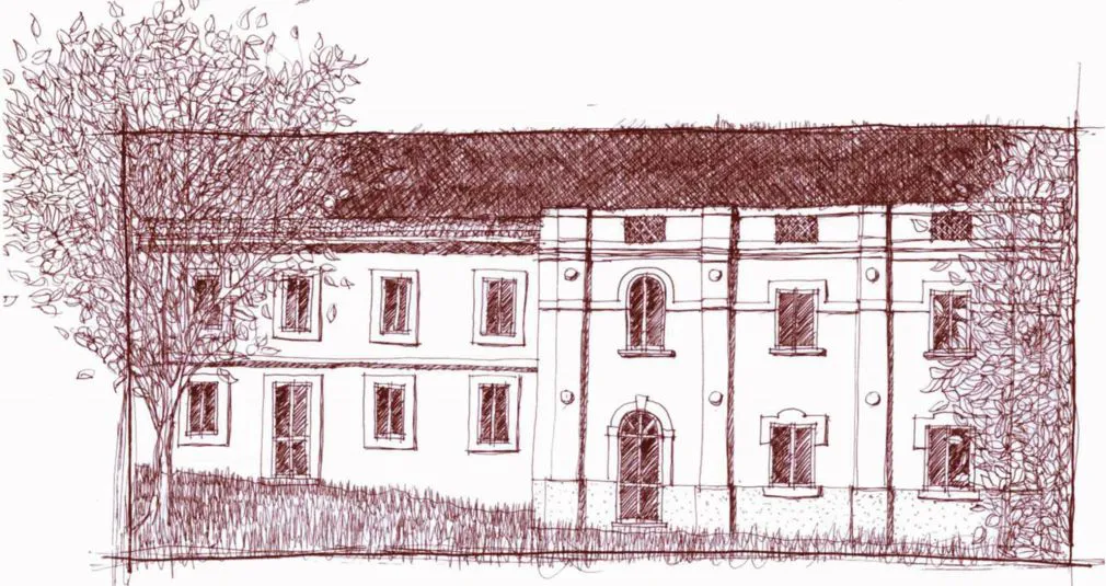 Schizzo per il progetto di restauro case termali