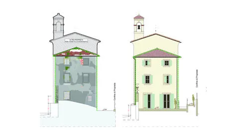 Rilievo e Progetto per il Restauro Conservativo dell'Ex Chiesa-Canonica (1600), Montorio, Anno 2012