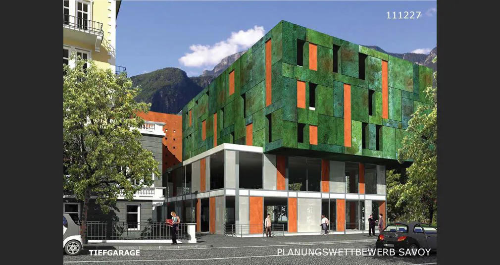 Concorso per l'ampliamento della scuola professionale Savoy con arch. Claudio Lucchin, Merano, Bolzano, Anno 2005