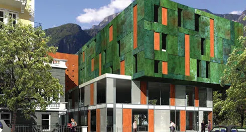 Concorso per l'ampliamento della scuola professionale Savoy con arch. Claudio Lucchin, Merano, Bolzano, Anno 2005
